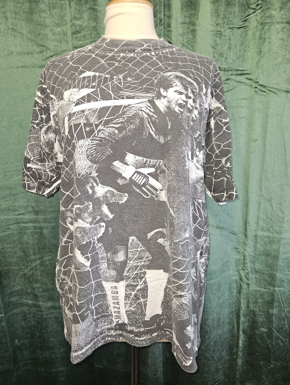 Vintage 90s Mazamba All Over Print Soccer Keeper Tee Single Stitch All Sport